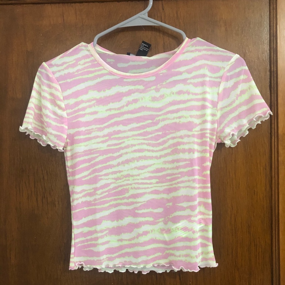 MESH PINK AND LIME GREEN SHIRT